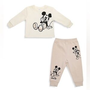 Disney Baby Mickey Mouse Kids Matching Set, Baby Tracksuit 12 month beige